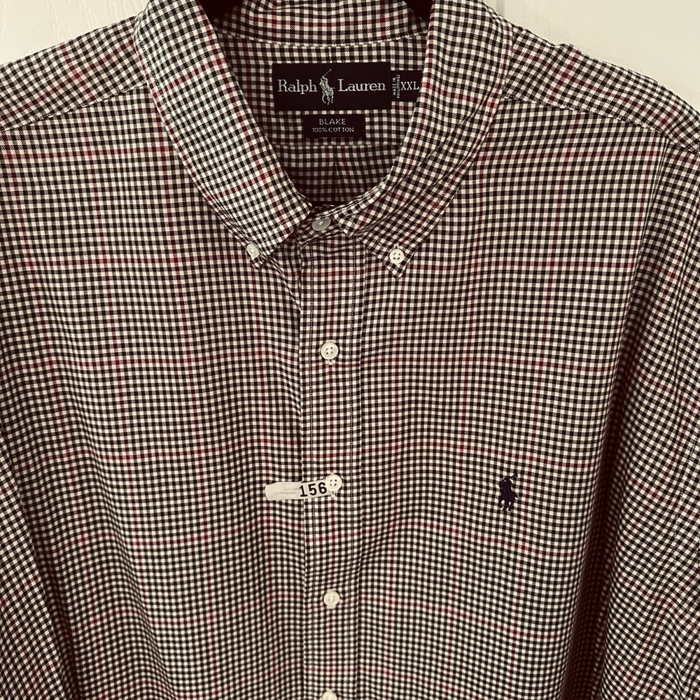 Ralph Lauren Black and Red Gingham Casual Shirt - Picture 2 of 5